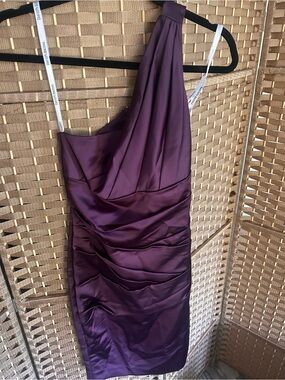 David's Bridal | Dresses | Davids Bridal Lace One Shoulder Regency Bridesmaid Dress Size 2 Purple Royal